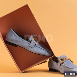 Powder Blue Leather Loafers — DEMO overview