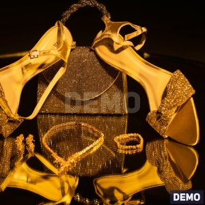 Gold Evening Heels and Clutch Set — DEMO overview