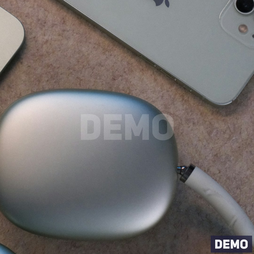 Silver Laptop and Over-Ear Audio Set — DEMO detail b