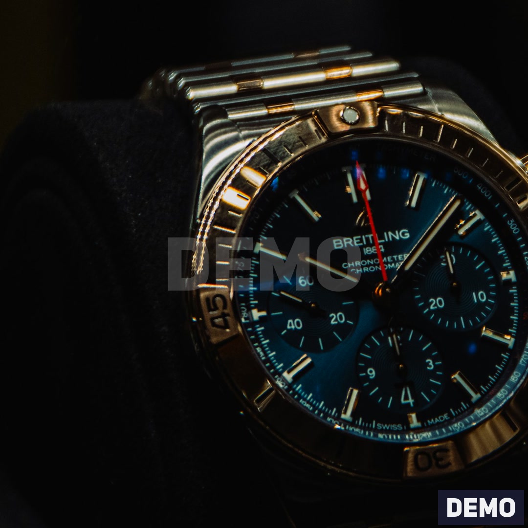 Black and Gold Chronograph Watch — DEMO detail a