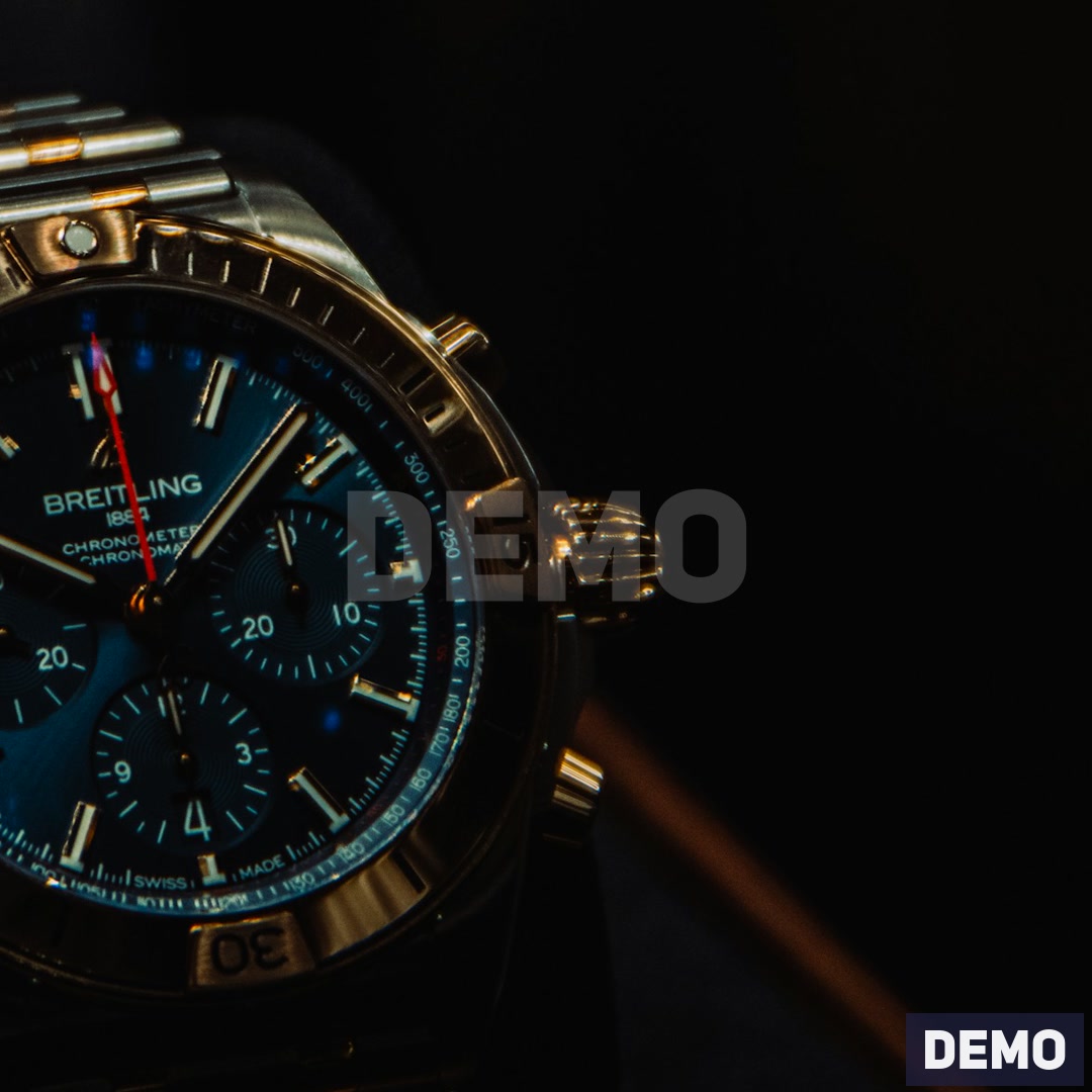 Black and Gold Chronograph Watch — DEMO detail b
